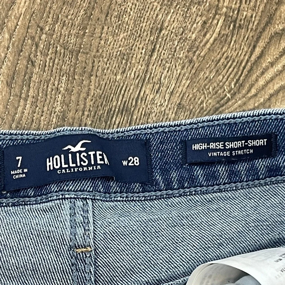 Hollister Short-Short Womens‎ 7 W28 Blue Vintage Stretch High Rise Fest Coast